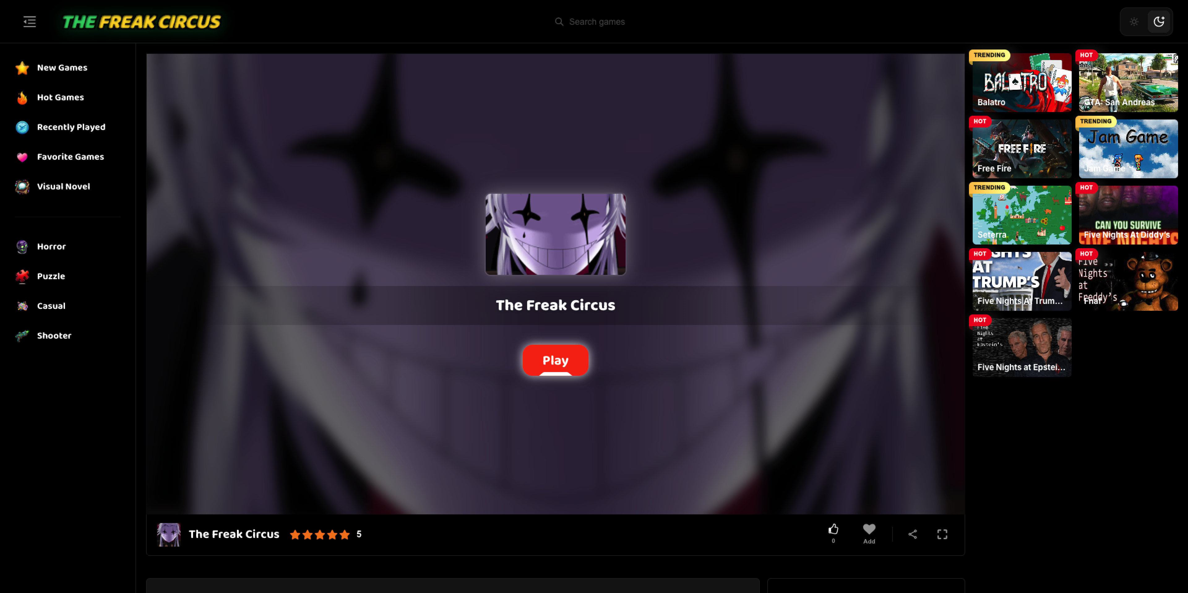 Screenshot of The Freak Circus