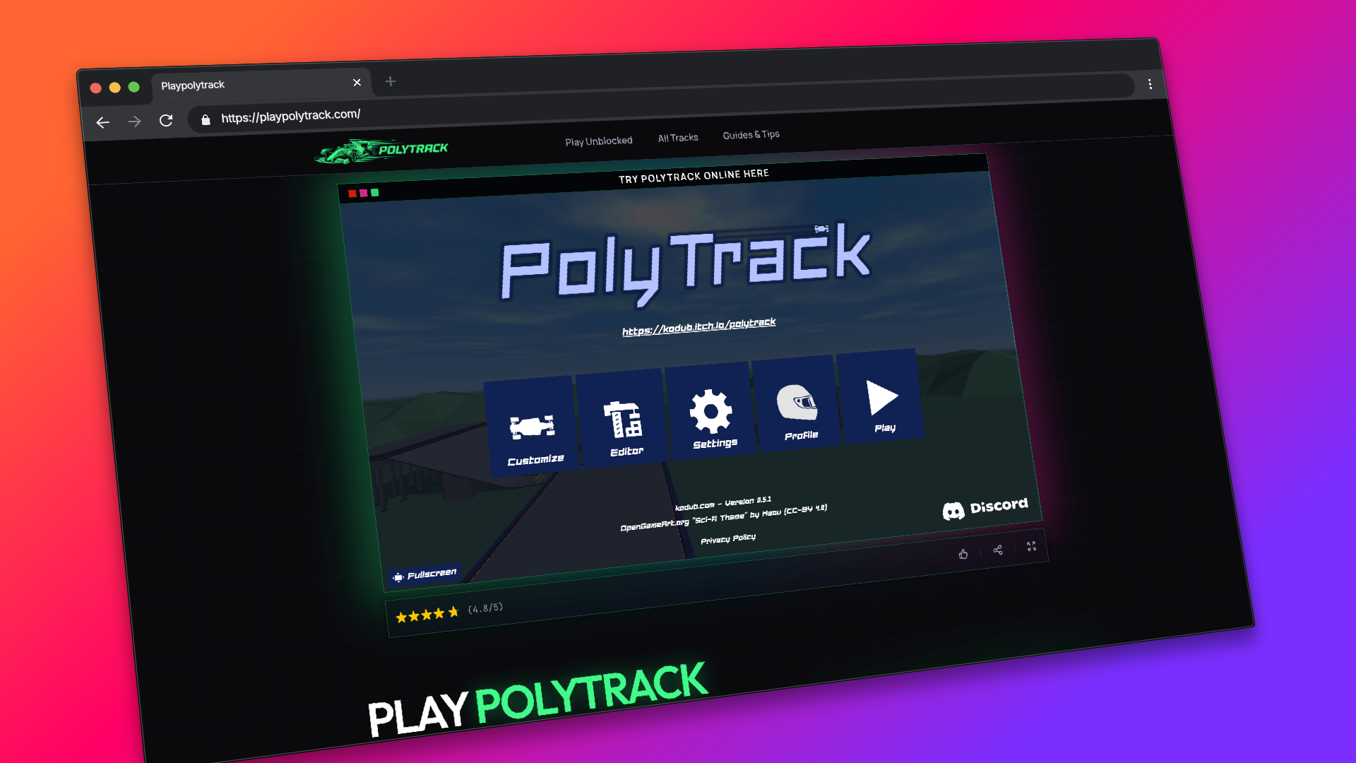 screenshot of playpolytrack.com