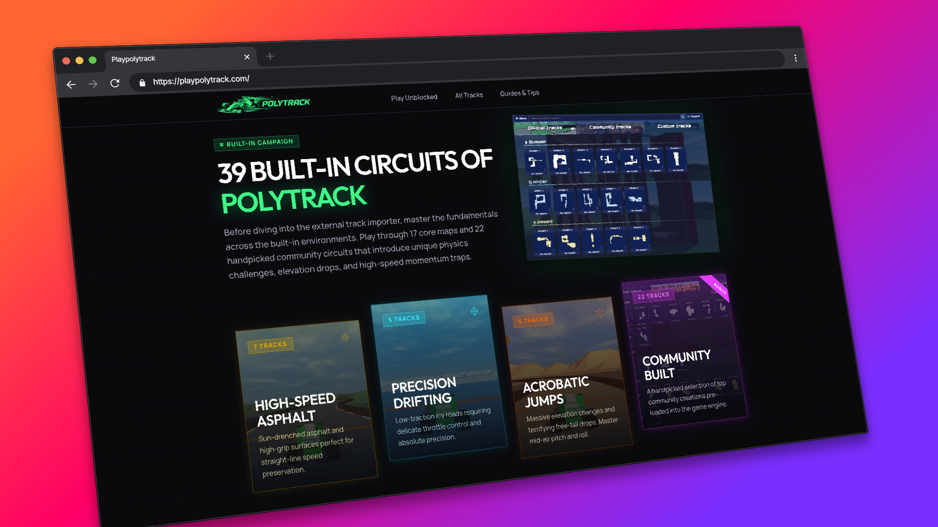screenshot of playpolytrack.com