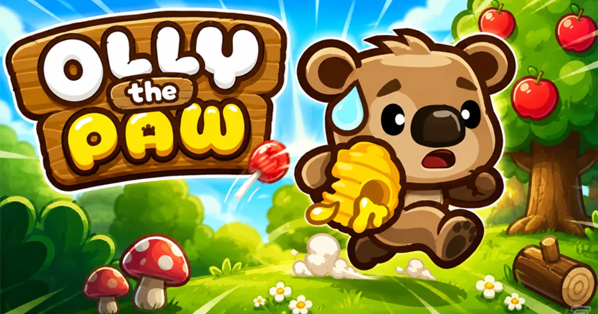 Olly the Paw: Click to gather resources and repair the plane