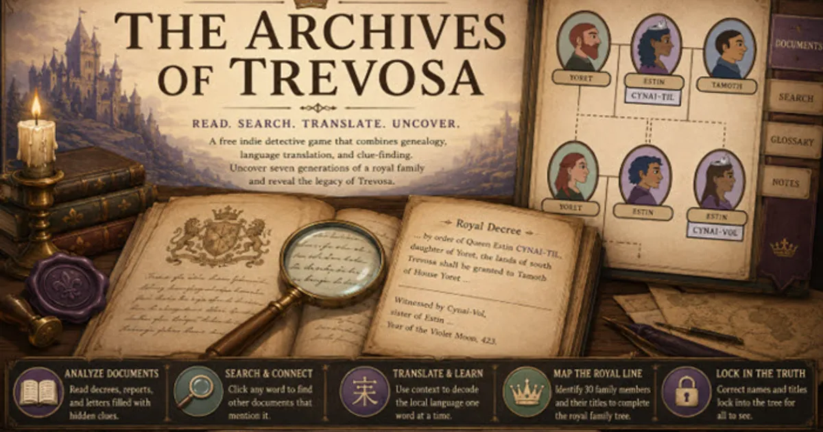 The Archives of Trevosa: Translate words to solve the tree